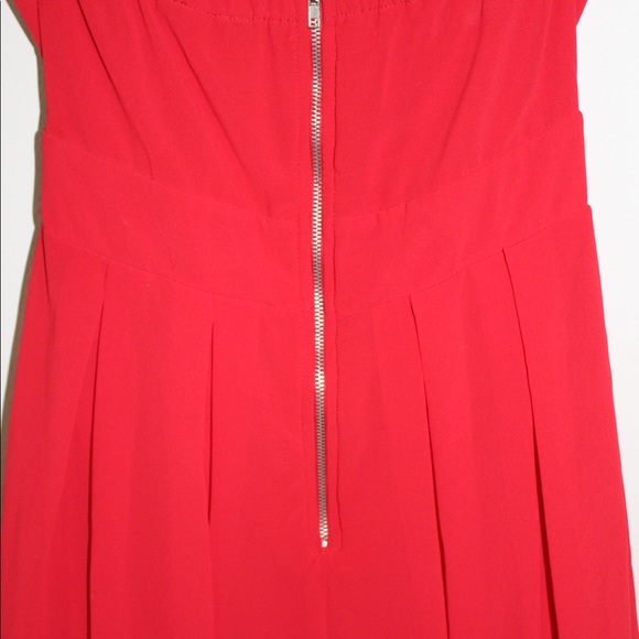 TFNC London Strapless Red Chiffon Dress - Picture 6 of 7